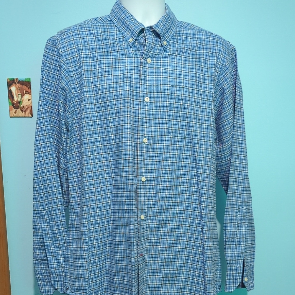 Daniel Cremieux Blue and White Checkered Shirt